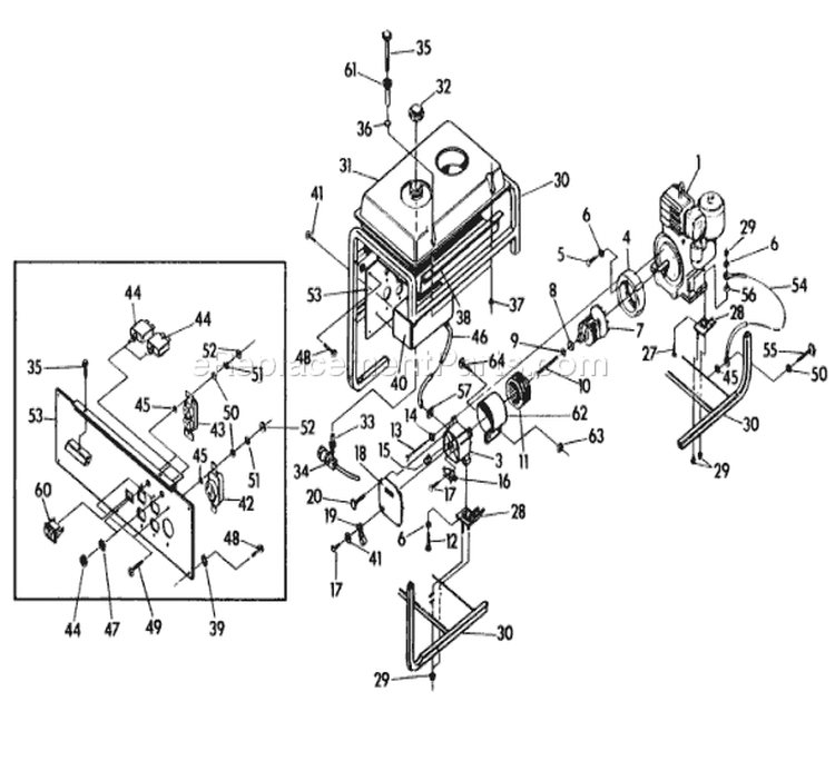 Page A Diagram and Parts List for 9447-1  Briggs and Stratton Generator